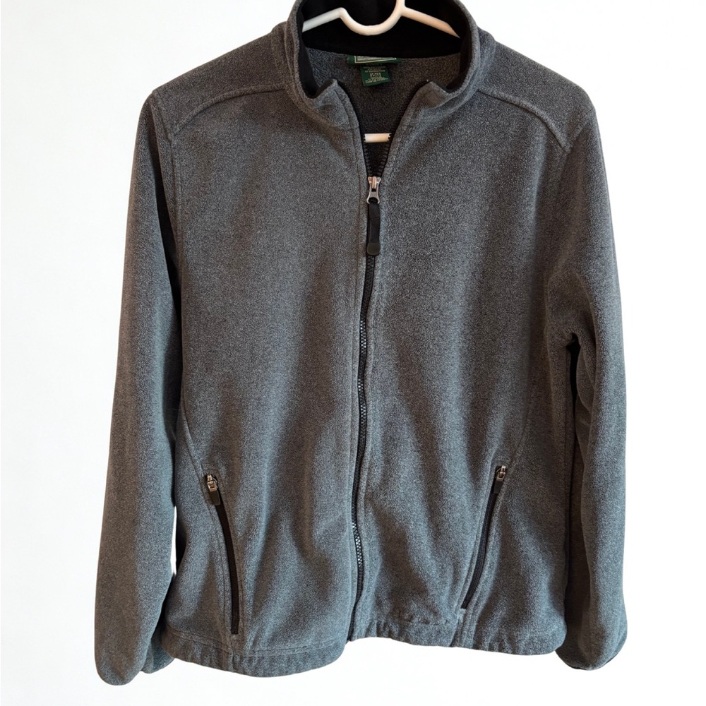 L.L. Bean Womens Gray Heather Fleece Long Sleeve Full-Zip Jacket Size M